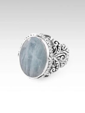 SARDA, Silver Ring, U R THE ONE RING™ IN AQUAMARINE, size 8, NWT